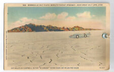 Bonneville Salt Flats Utah Postcard UT c1930s picture