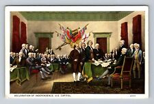 Washington DC-Declaration Of Independence, US Capitol, Antique Vintage Postcard picture