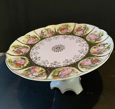 1950s Royal Vienna Courting Couple Pedestal Cake Plate  Arnart Creations Japan picture