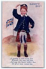 Oilette Postcard Daddy's Boy Greeting To Each Trusty Scot Tuck c1910's Antique picture