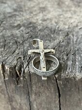 silver cross and ring amulet for soldier Lord save me in the war History Ukraine picture