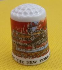 Vintage ceramic thimble. Burning Of The New York Crystal Palace (1858) Historic. picture