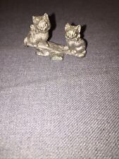 Vintage Spoontiques Pewter Figurine #78 — KITTENS ON SEE SAW  picture