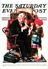 The Saturday Evening Post - Norman Rockwell Doctor & The Doll Postcard Unposted picture