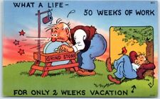 Postcard - What A Life - 50 Weeks Of Work For Only 2 Weeks Vacation picture