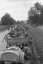 Vintage Medium Format Negative WWII USAF Soldiers Truck Convoy refueling Italy picture