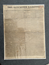 THE LANCASTER GAZETTE CORN LAWS 1826 ORIGINAL NEWSPAPER picture