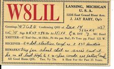 QSL 1937 Lansing Michigan   radio card picture