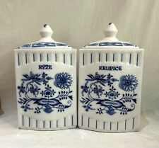 Zwiebelmuster BLUE ONION Porcelain Lidded Containers Ryze Krupice Czechoslovakia picture