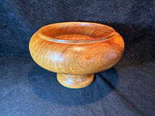 Handcrafted Turned Solid Wood Pedestal Bowl 8
