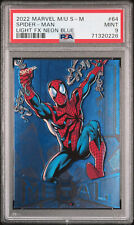 2022 Marvel Metal Universe Spider-Man Neon Blue Light FX #64 Spider-Man PSA 9 picture