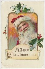 1912 Schmucker Winsch Christmas SANTA CLAUS Smiling - Vintage Holiday Postcard picture