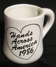 HANDS ACROSS AMERICA 1986 Ceramic Coffee Cup Mug Very Rare Vintage  EUC picture