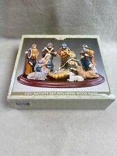 Vintage 11 Piece Nativity Set with Wooden Base - New in Package picture