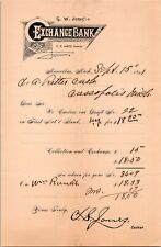 1894 G W JONES EXCHANGE BANK  BILLHEAD MARCELLUS MICHIGAN picture