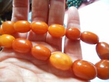 Antique butterscotch amber necklace genuine gold clasp unmarked  30g picture