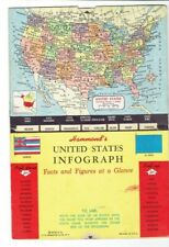 Vintage Hammond's United States Infograph 1959 State Capitals Flowers Birds  picture