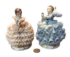 2 Stunning MV Dresden Irish Lace Figurines ; Cornelia & Susannah SS picture