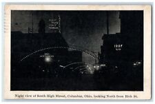 1911 Night View Of South High Street IOOF Columbus Ohio OH Posted Postcard picture