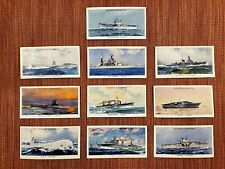 1939 Player's Cigarette Cards Lot of 10 Modern Naval Craft Akagi Enterprise U-16 picture