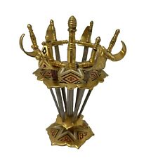 Vintage Toledo Spain Miniature Brass Cocktail Skewers Swords Picks Set of 6 picture