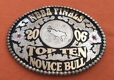 VTG 2006 NBBA National Bucking Bull Texas USA Top 10 Silver Trophy Belt Buckle picture