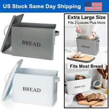 Bread Box Stainless Steel Vintage Bread Storage Bin Kitchen Cake Food Container picture