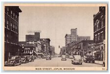 c1920 Main Street Downtown Classic Car Establishment Joplin Missouri MO Postcard picture