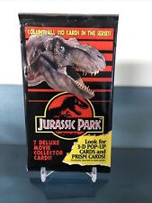 1992 DYNAMIC MARKETING * JURASSIC PARK * FACTORY SEALED PACK * 7 CARDS * RARE picture