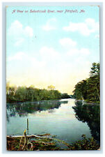 c1905 A View on Sebasticook River Near Pittsfield Maine ME Antique Postcard picture
