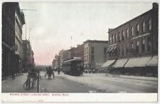 1909 Adrian, Michigan - Business Street, Railroad Street Car - Vintage Postcard picture
