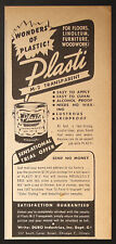Duro Plasti M-2 Clear Plastic Finish Floors Furniture Vintage Print Ad 1947 picture
