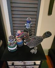 4 VINTAGE ZULU NDEBELE DOLL- BIRD African Carving HEAVY ADORNMENT picture
