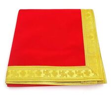 Velvet Long Plain Altar Pooja Aasan Cloth for God Idols (Red, 1/2 Meter ) picture