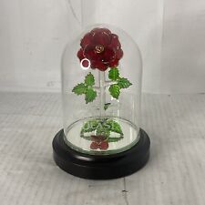 Disney Arribas Brothers Beauty and the Beast 5.5” Tall Glass Dome Enchanted Rose picture