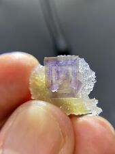 TOP 2.2g exquisite multi-layer purple window transparent cubic fluorite crystal picture