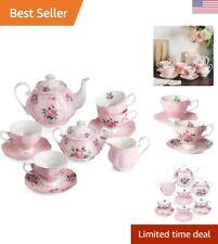 Sophisticated Lead-Free Porcelain Tea Set with Floral Design - Dishwasher Safe picture