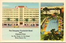 Linen Postcard Dempsey Vanderbilt Hotel and Cabana Club Miami Beach, Florida picture