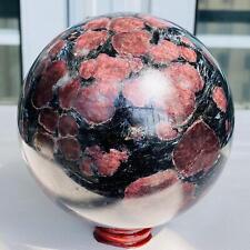 Natural Fireworks Red Garnet sphere Quartz Crystal ball healing 2940G picture