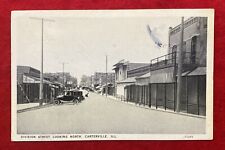 1940 **PRE WWII ERA** ~DIVISION STREET~ CARTERVILLE, ILL. PHOTO-PRINT POSTCARD picture