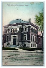 1913 Public Library, Northampton, Massachusetts MA Antique Postcard picture