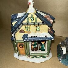 Christmas Village Set Book Store, Bank, Mill house 4 PC Set picture