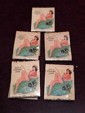 Lot of 5 Vintage Pin Up Girls Girlie Matchbook Matches Girly Joshua Tree CA picture