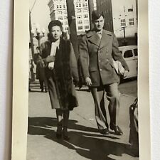 Vintage RPPC Postcard Photograph Beautiful Couple Military Man Great Note WW2 picture