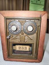 Vintage Post Office Box Double Combination With Original Glass And Number picture