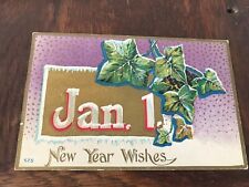 January 1 New Year Wishes New Year's Day Postcard picture