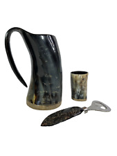Viking Culture, Ox Horn, Drinking Cup, Shot glass, Bottle opener, Bag, Ale/Beer picture