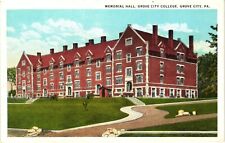 Memorial Hall Grove City College Pennsylvania White Border Unused Postcard 1920s picture