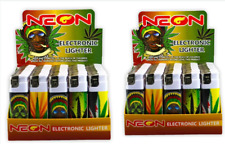 Rasta Neon Electronic Disposable Lighters, Assorted Colors- (Pack Of 100) picture