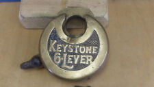 antique/vintage FRAIM KEYSTONE push key pancake padlock w/key f61 picture